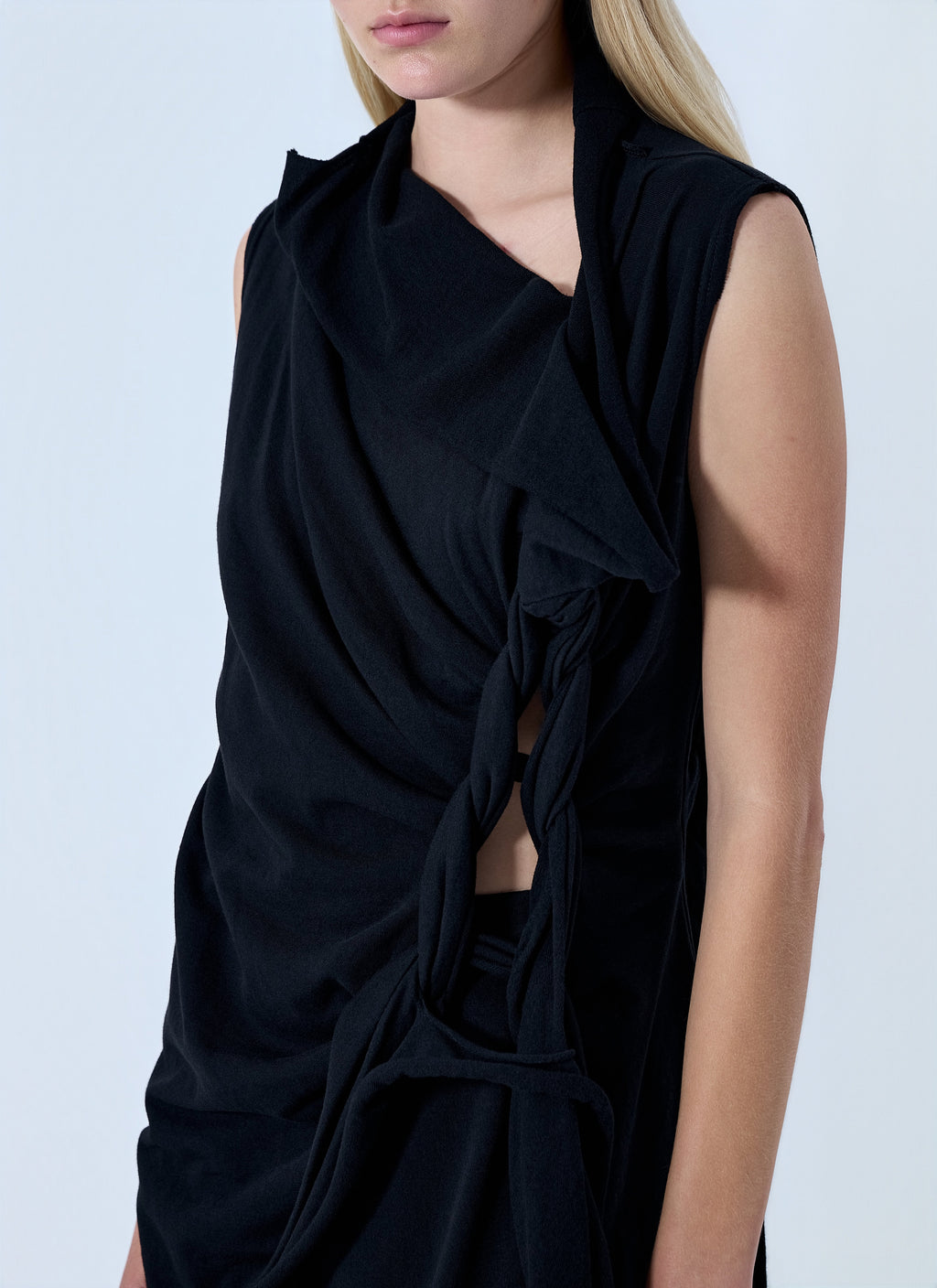 Yohji Yamamoto Women High Twisted French Terry Braided Top
