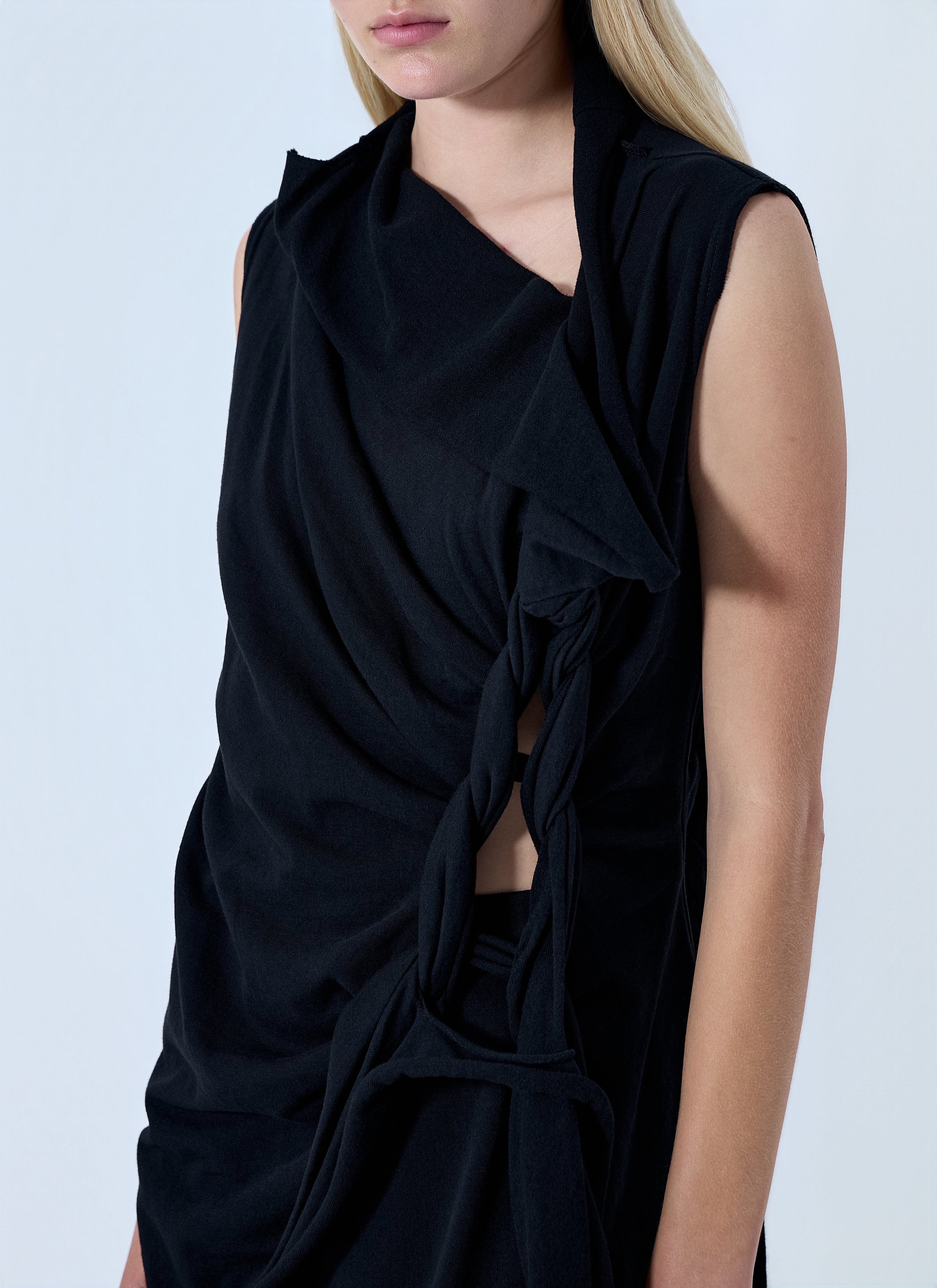 Yohji Yamamoto Women High Twisted French Terry Braided Top