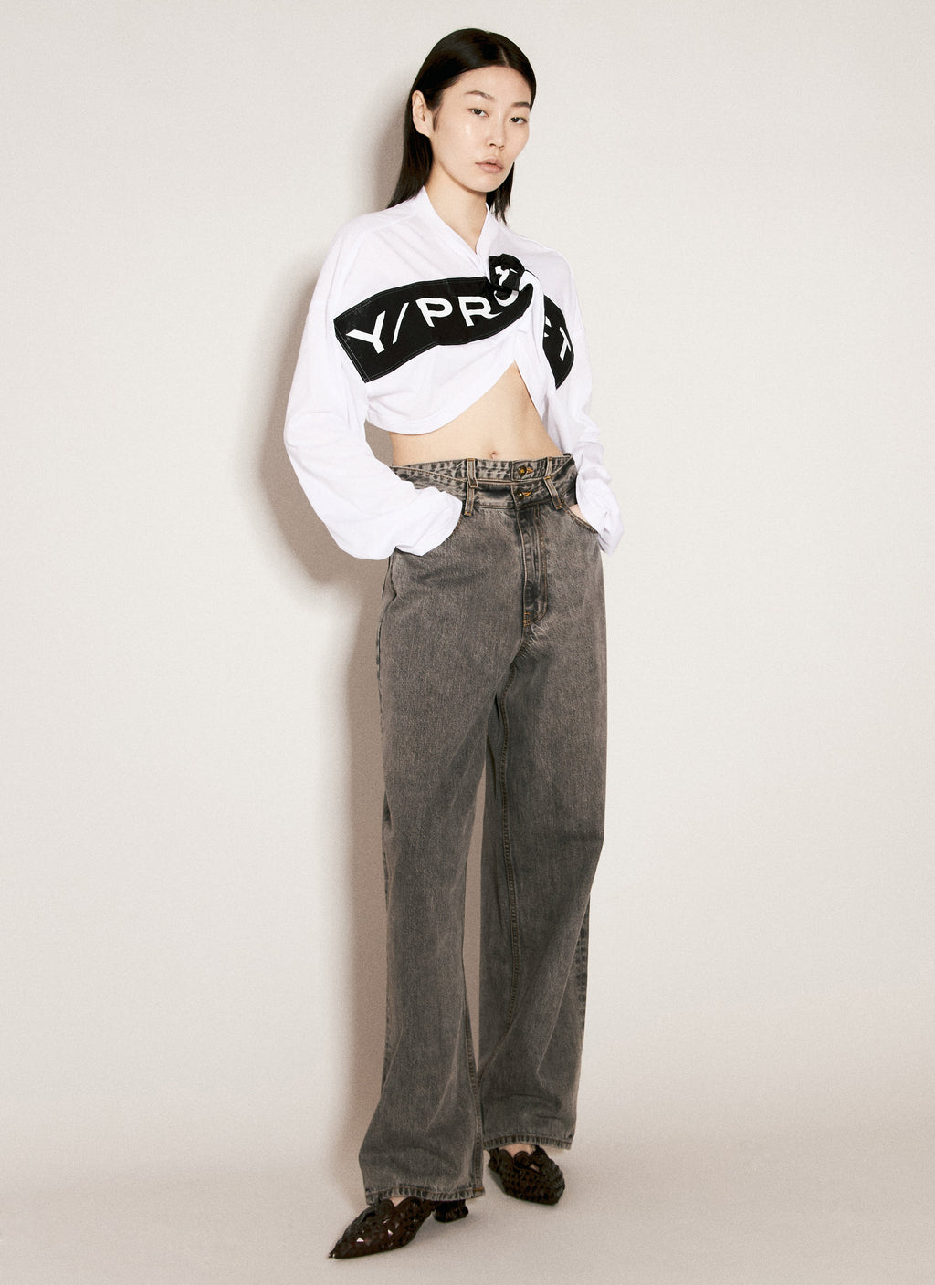 Y/Project Women Scrunched Logo Print T-Shirt