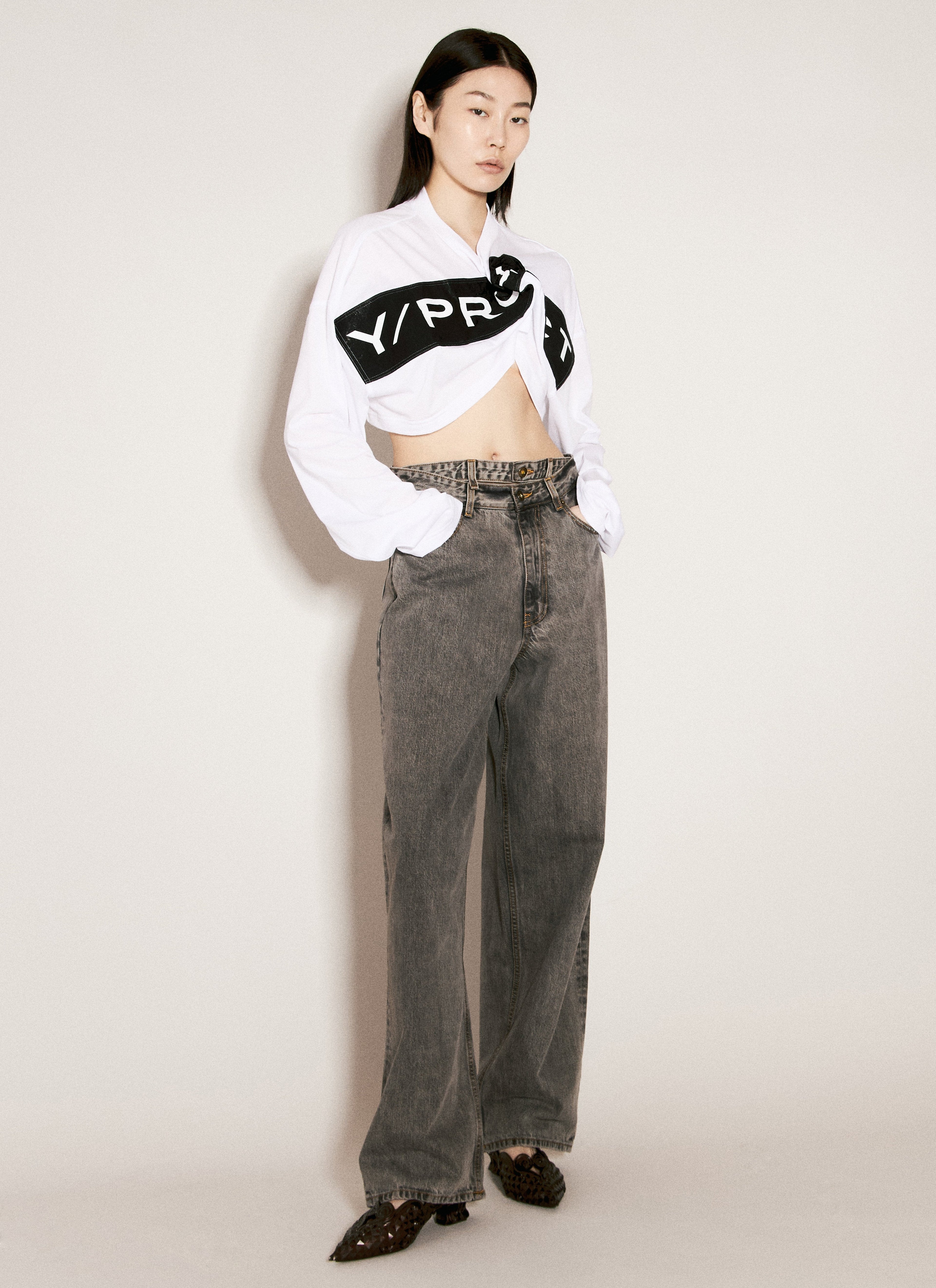 Y/Project Women Scrunched Logo Print T-Shirt