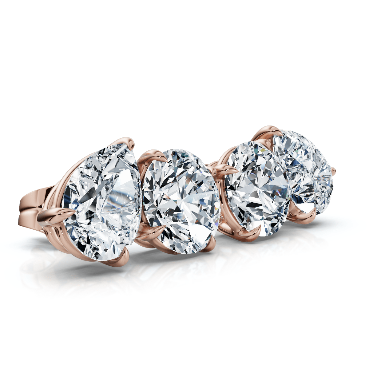 1 1/3Ct Pear and Round Toi et Moi Diamond Earrings 14k Gold Lab Grown