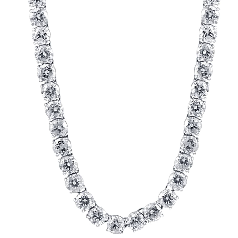 40 Ct TW Diamond Tennis Necklace 14K White Gold 16"