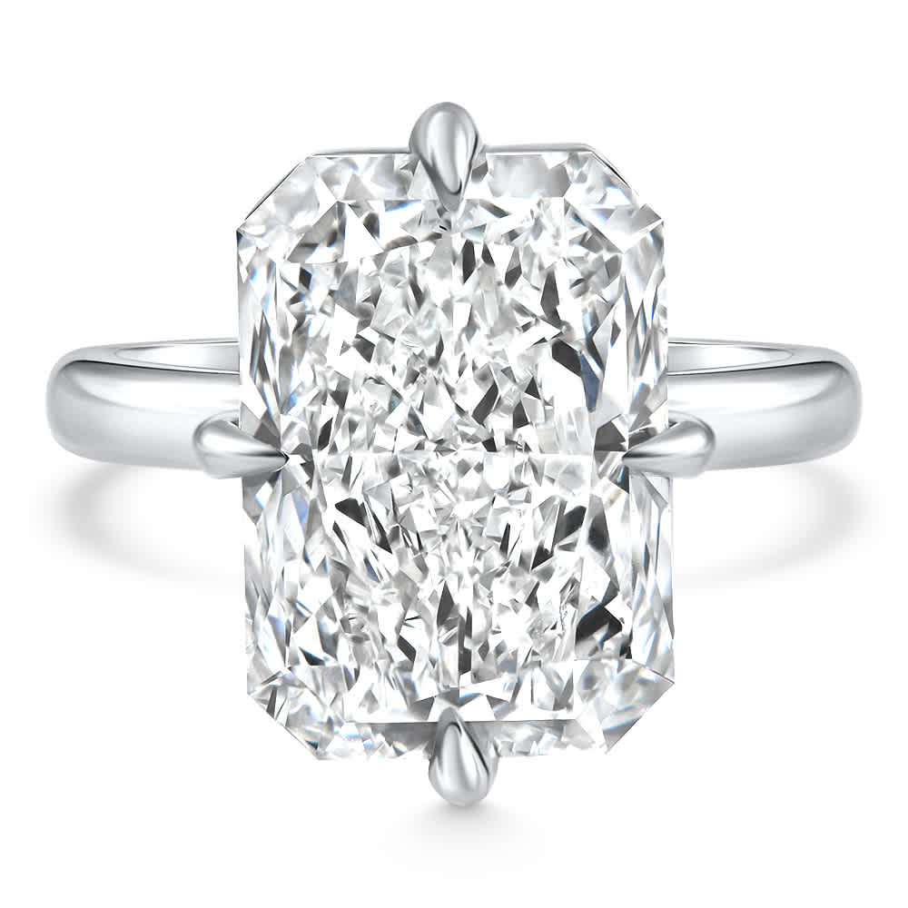 Certified 11Ct Radiant Diamond Solitaire Engagement Ring 14k Gold/Pt Lab Grown