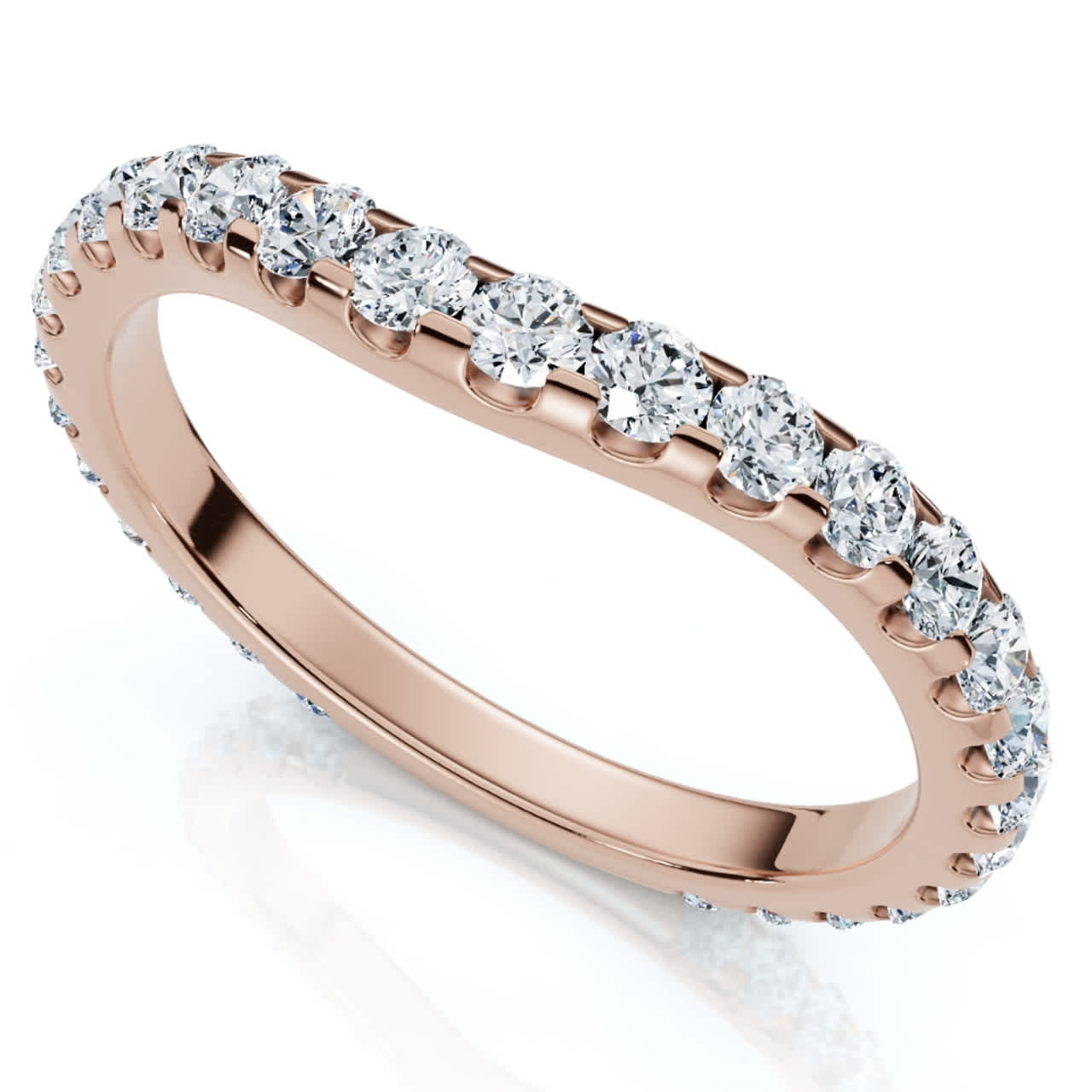 5/8Ct Curved Diamond Wedding Anniversary Matching Band 14k Gold Ring Lab Grown