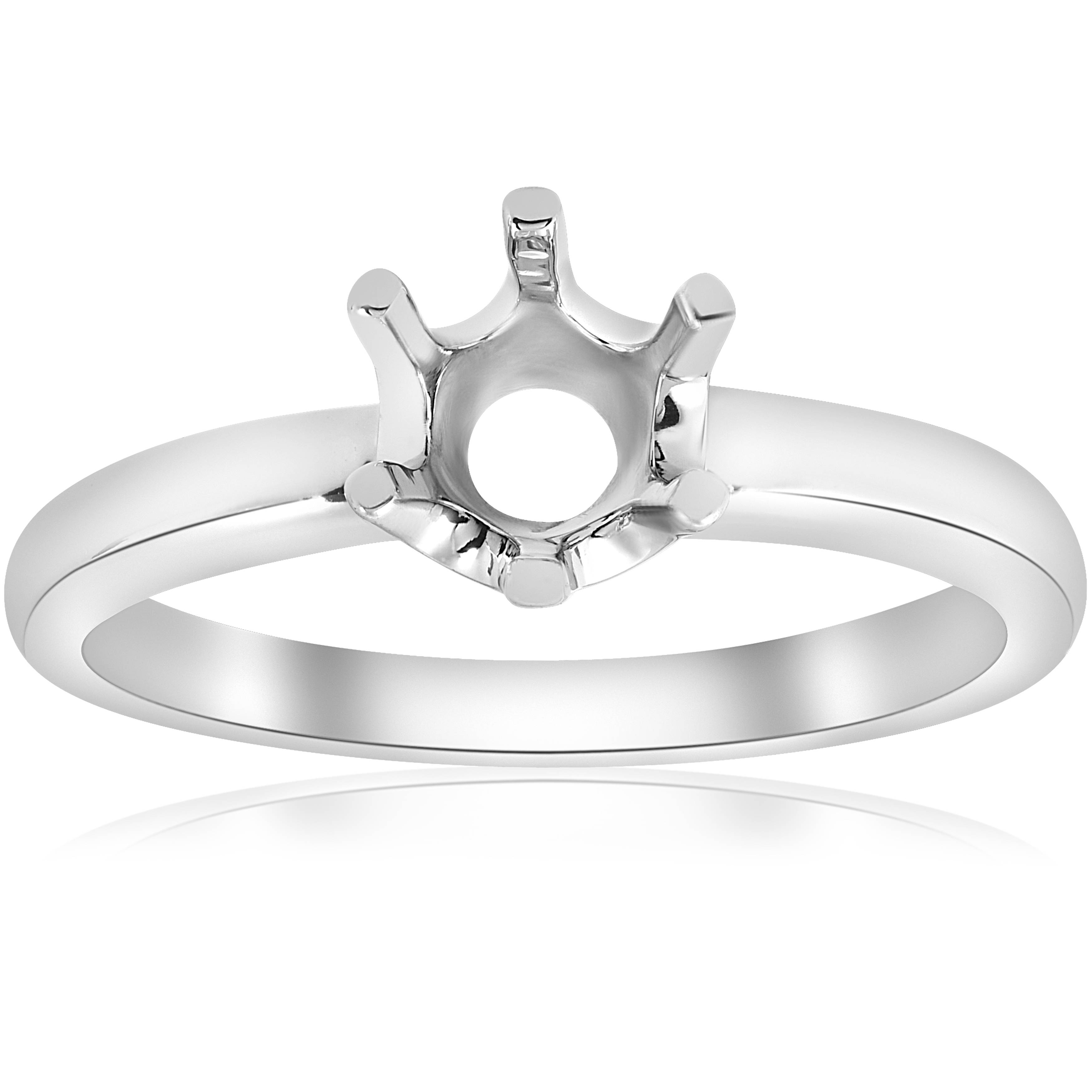 Solitaire Solstice Style Engagement Ring Setting 14K White Gold Size Selectable