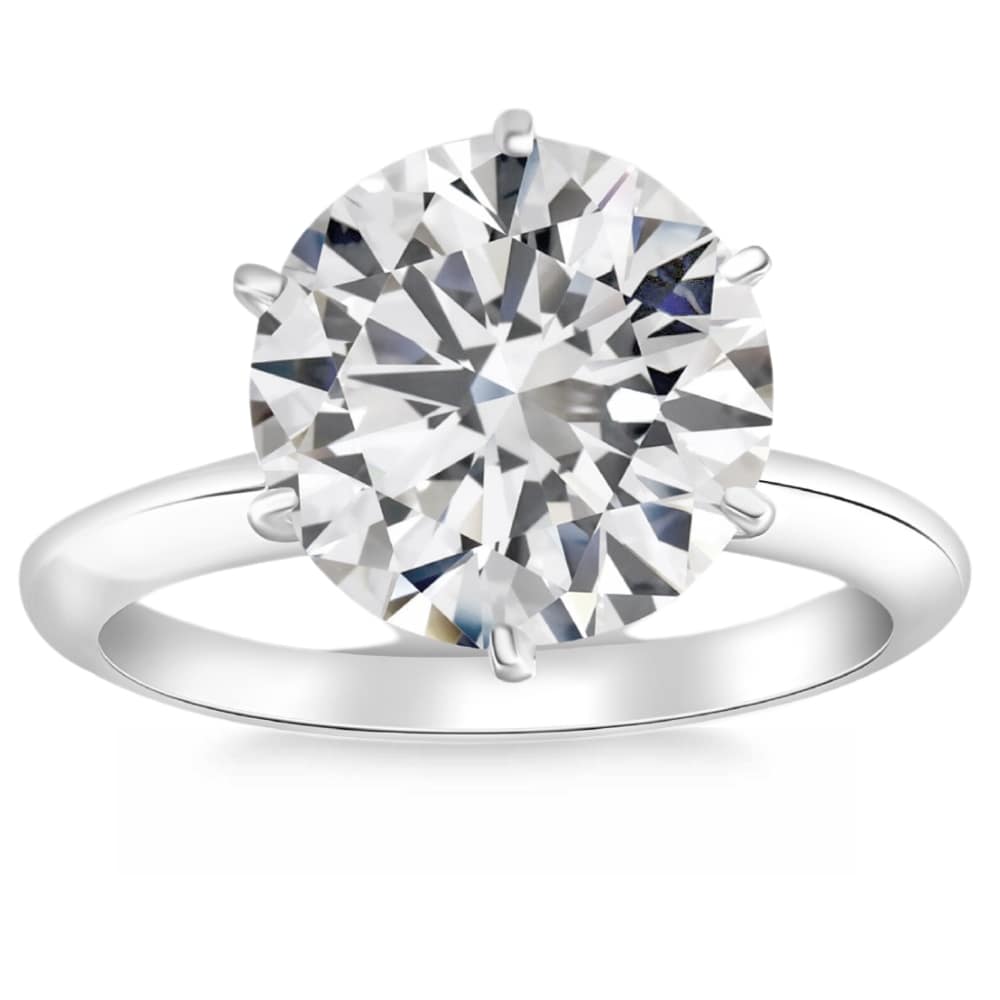 Certified 5Ct Solitaire Diamond Engagement Ring 14k White Gold Lab Grown Size: 6.5