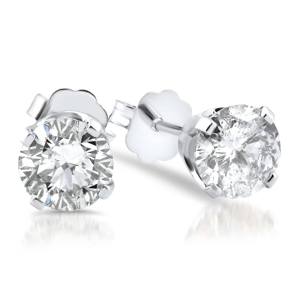 5/8ct Diamond Studs 14K White Gold Push Back