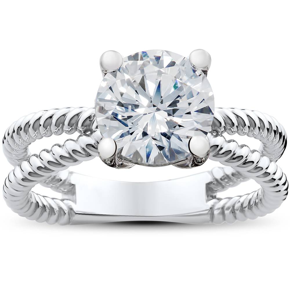 Solitaire Braided Lily Engagement Ring Setting No Center Stone Included Size Selectable