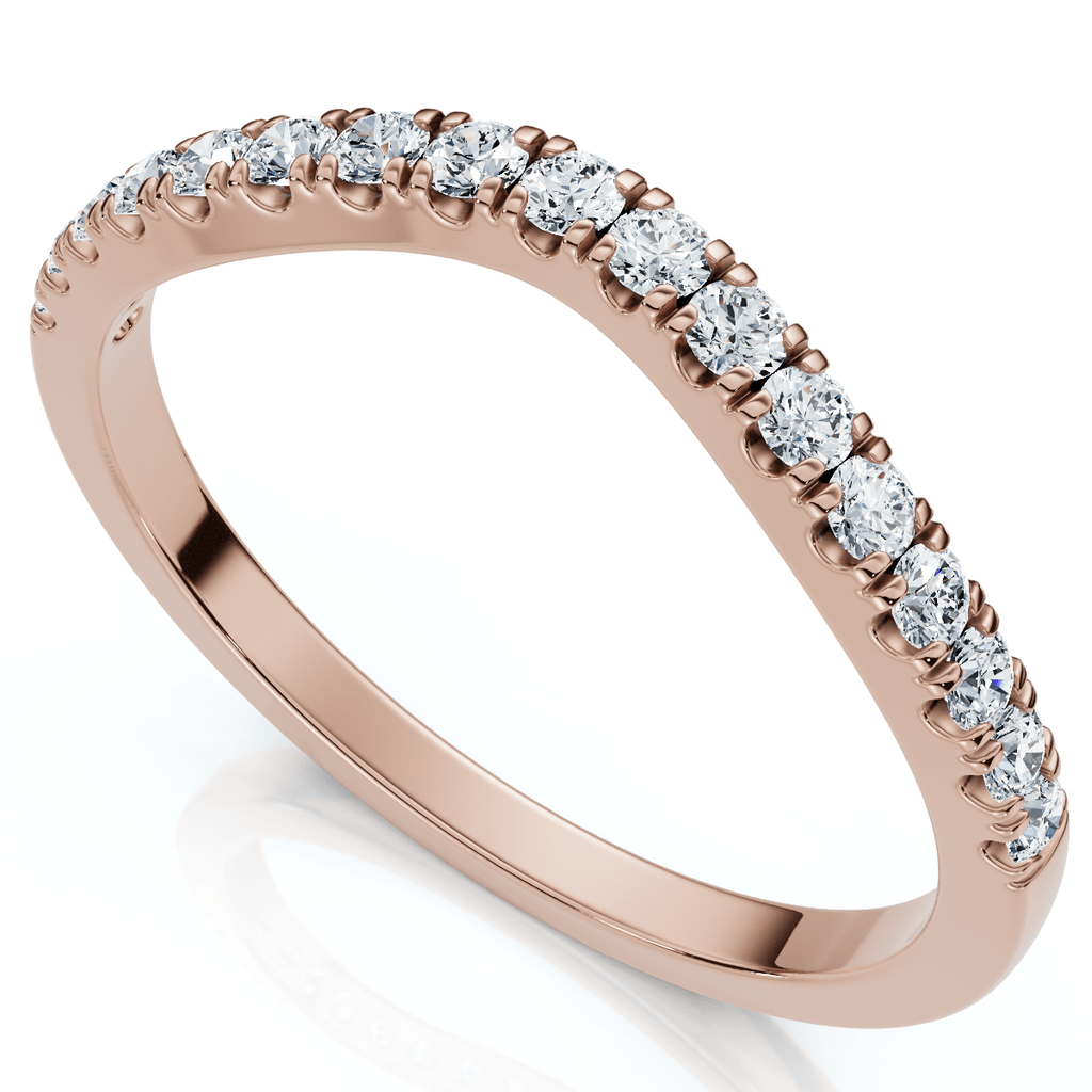 Curved Accent Diamond Guard Ring 14k Gold Lab Grown